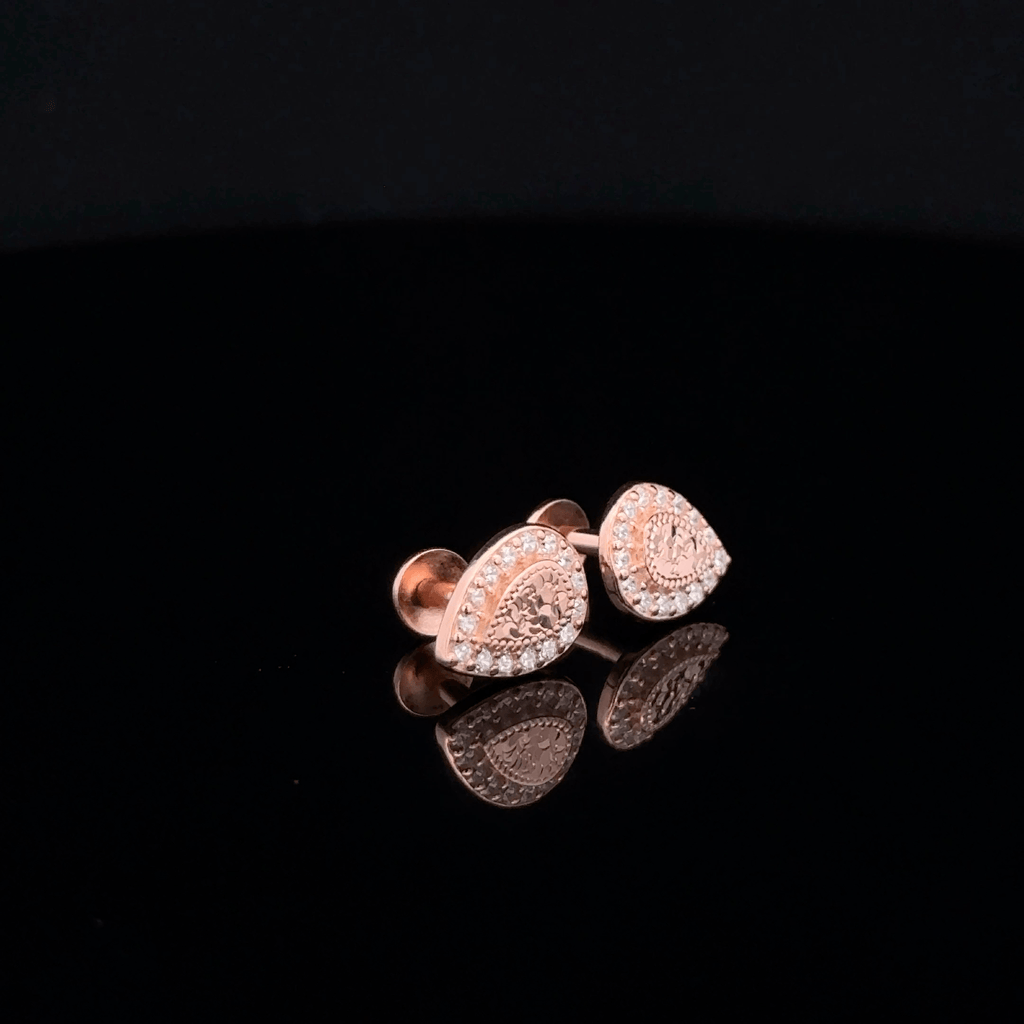 Rose Gold Textured Halo earrings