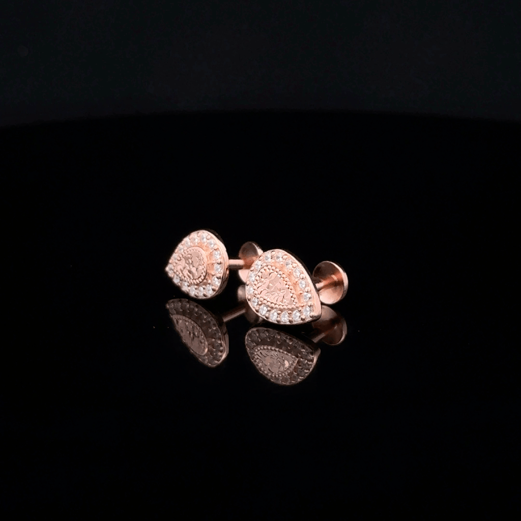 Rose Gold Textured Halo earrings