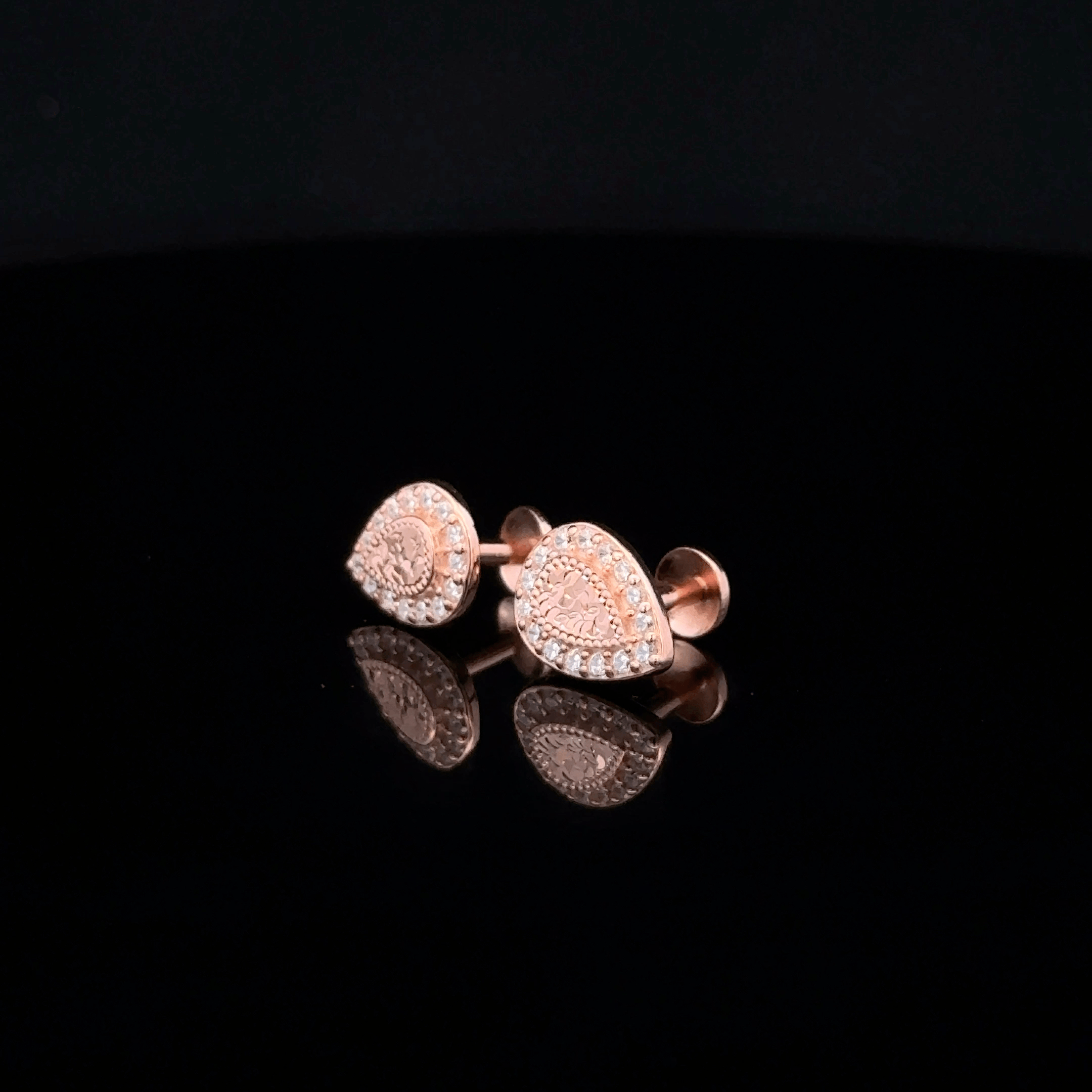 Rose Gold Textured Halo earrings