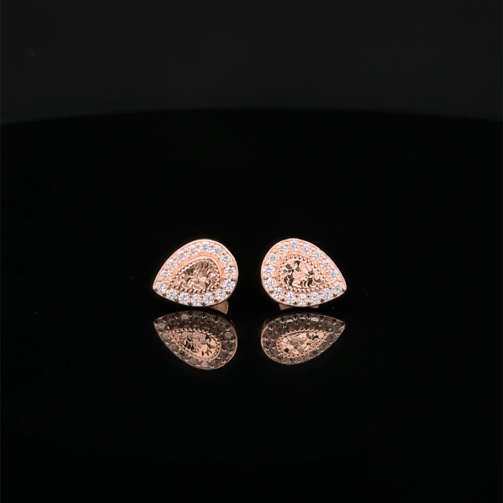Rose Gold Textured Halo earrings
