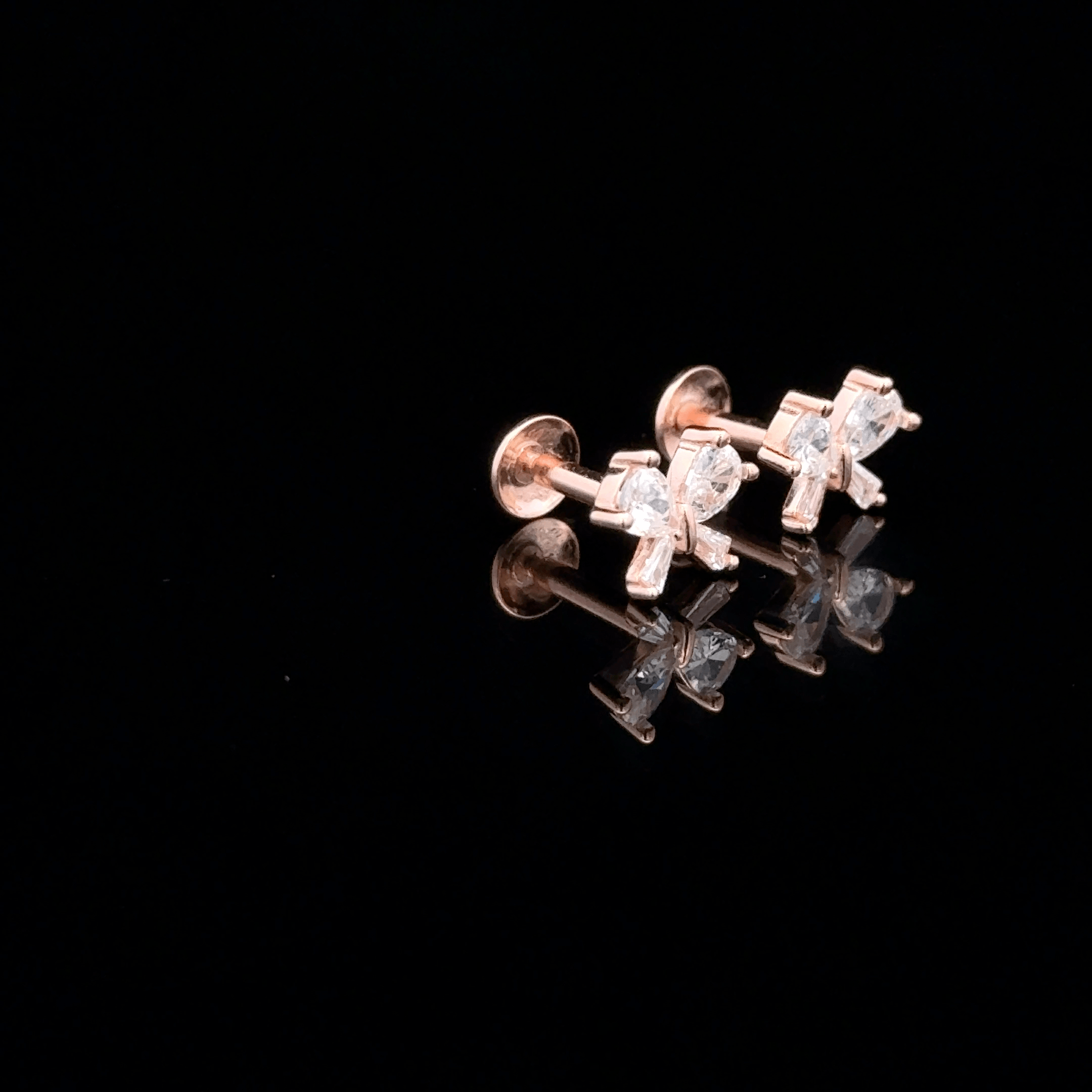 Rose Gold Mixed-Cut Butterfly earrings