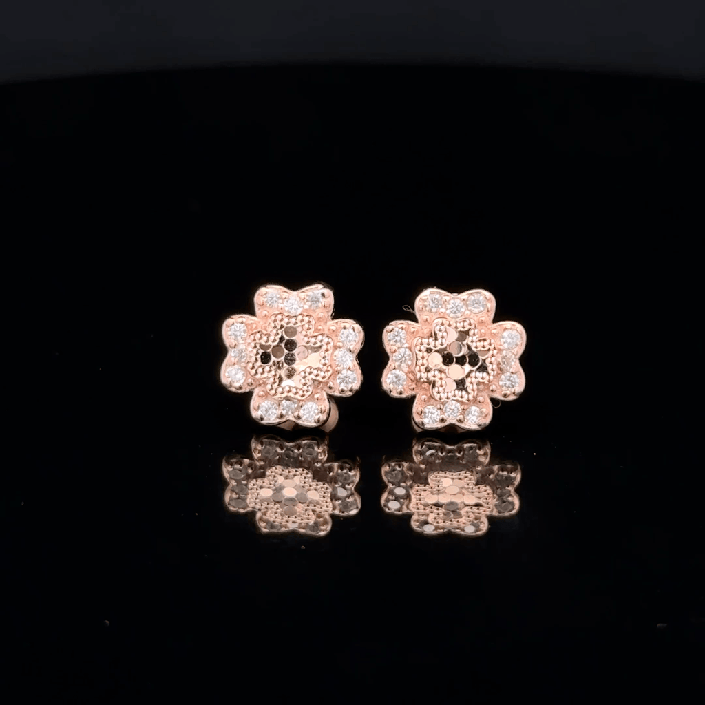 Rose Gold Four Leaf Clover Earrings