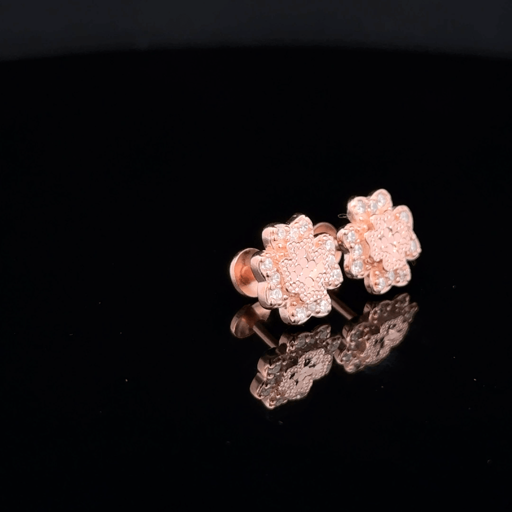 Rose Gold Four Leaf Clover Earrings