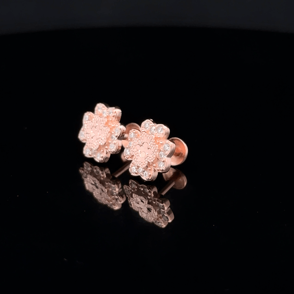 Rose Gold Four Leaf Clover Earrings