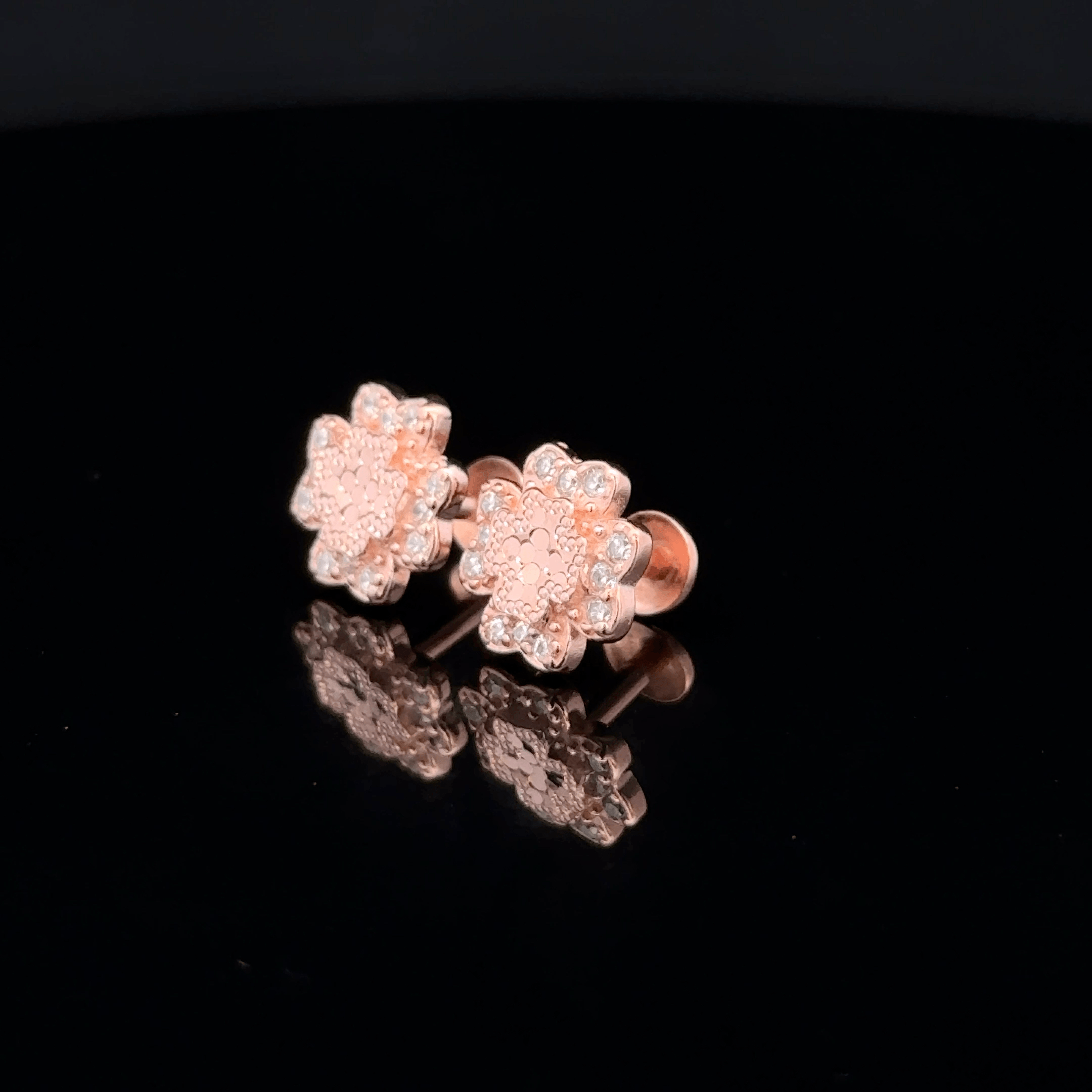 Rose Gold Four Leaf Clover Earrings
