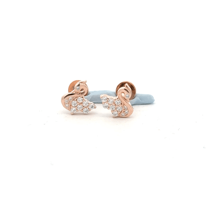 Rosegold Swan Earring