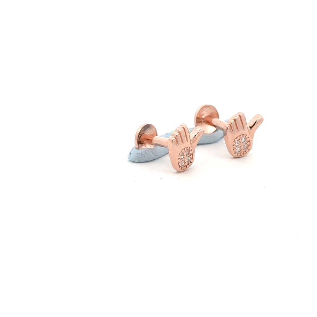 Hand Rosegold Earring
