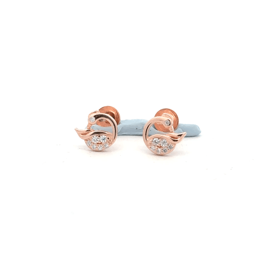 Rosegold Swan Earring