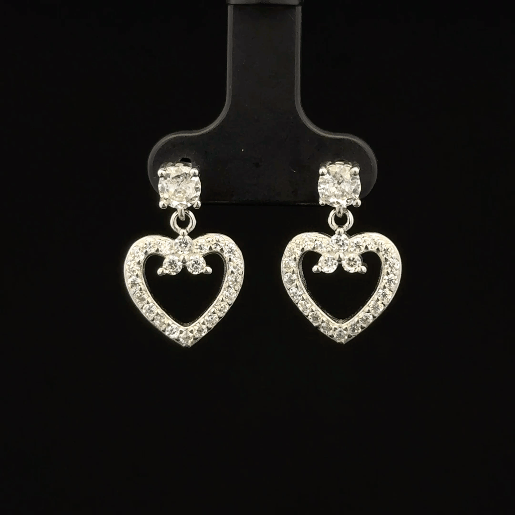 Open Heart Dangle Earrings