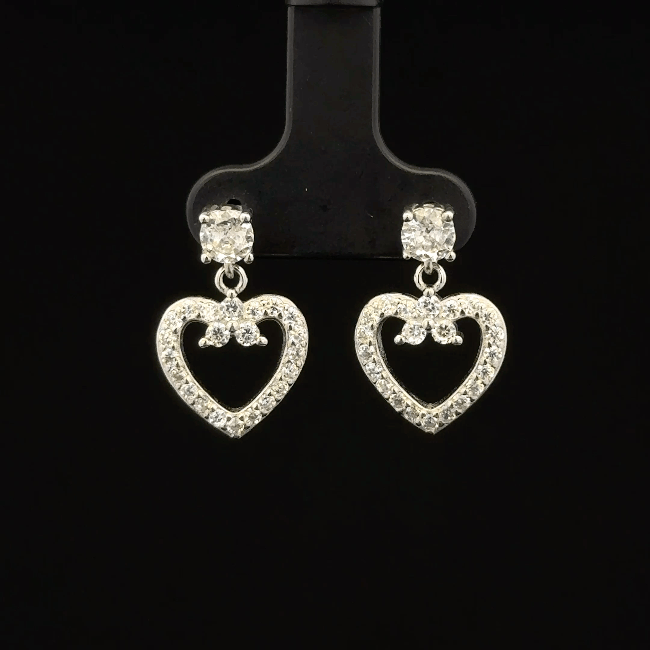 Open Heart Dangle Earrings