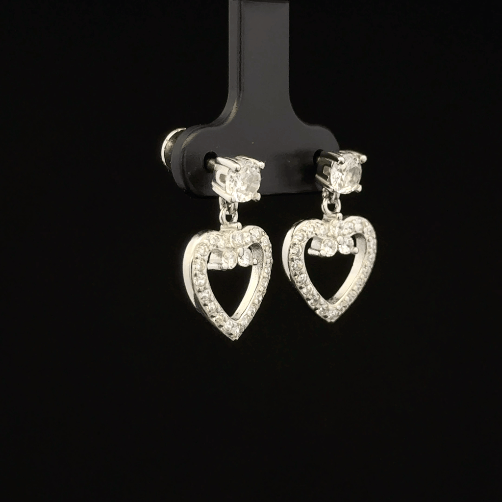 Open Heart Dangle Earrings