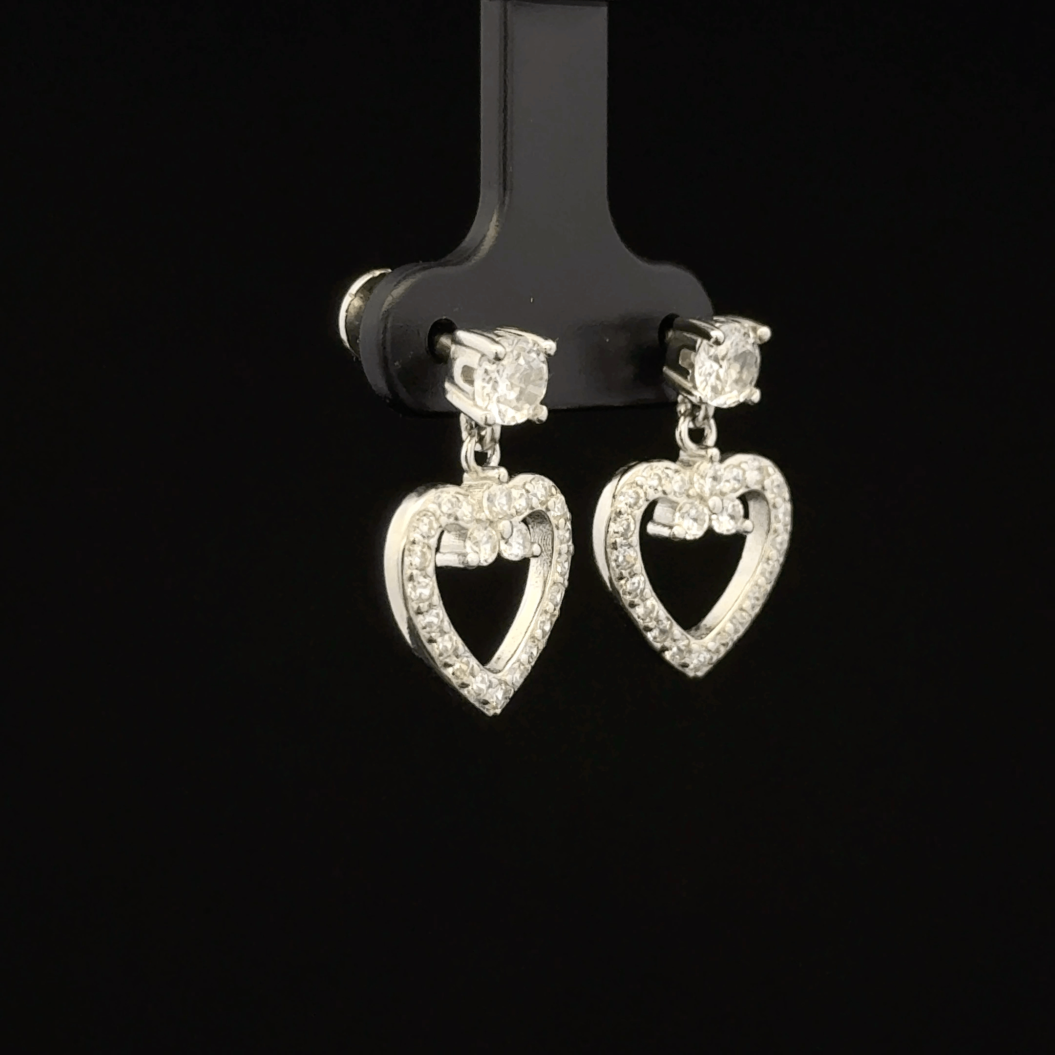 Open Heart Dangle Earrings