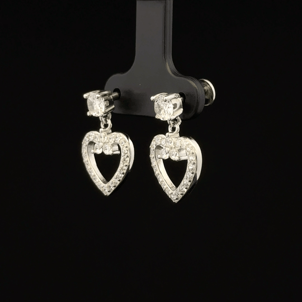 Open Heart Dangle Earrings