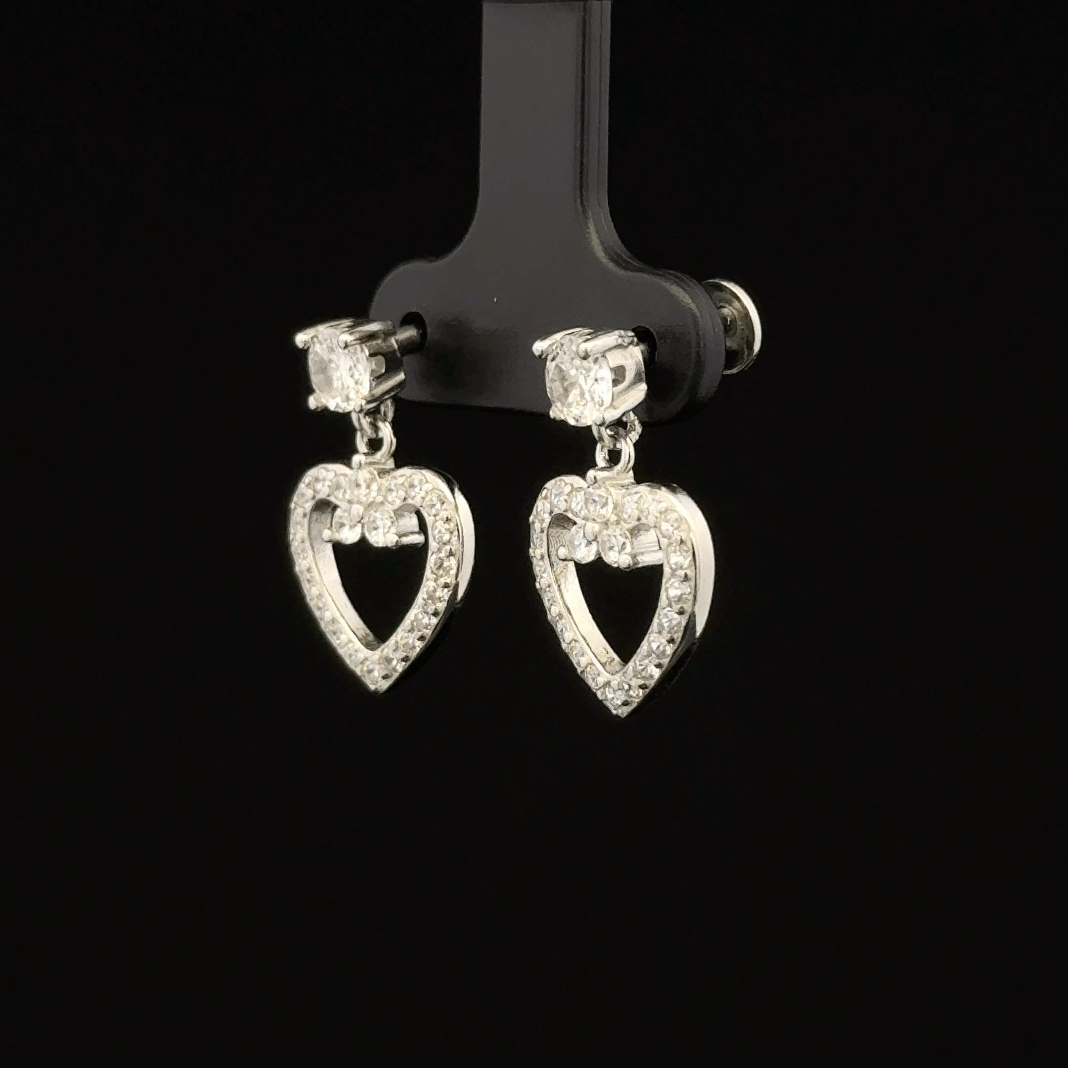 Open Heart Dangle Earrings