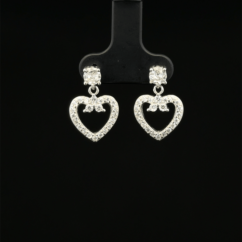 Open Heart Dangle Earrings