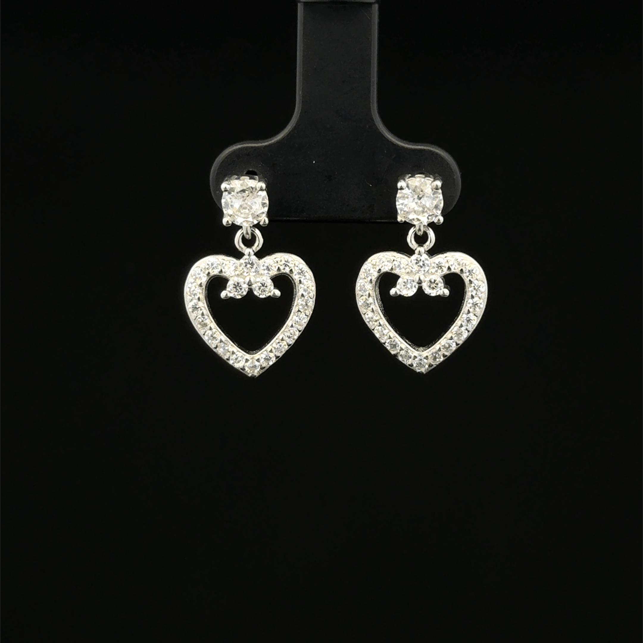 Open Heart Dangle Earrings