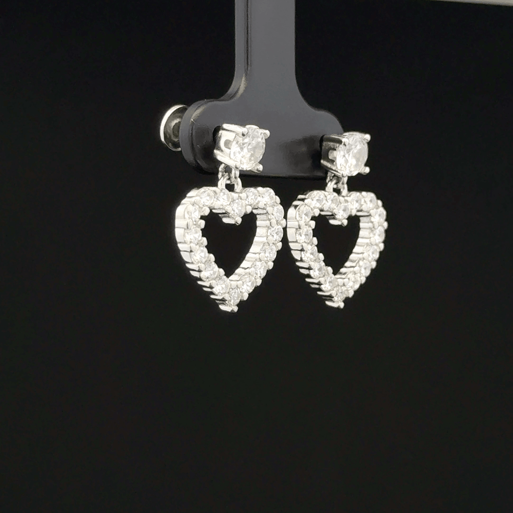 Open Heart drop Earrings