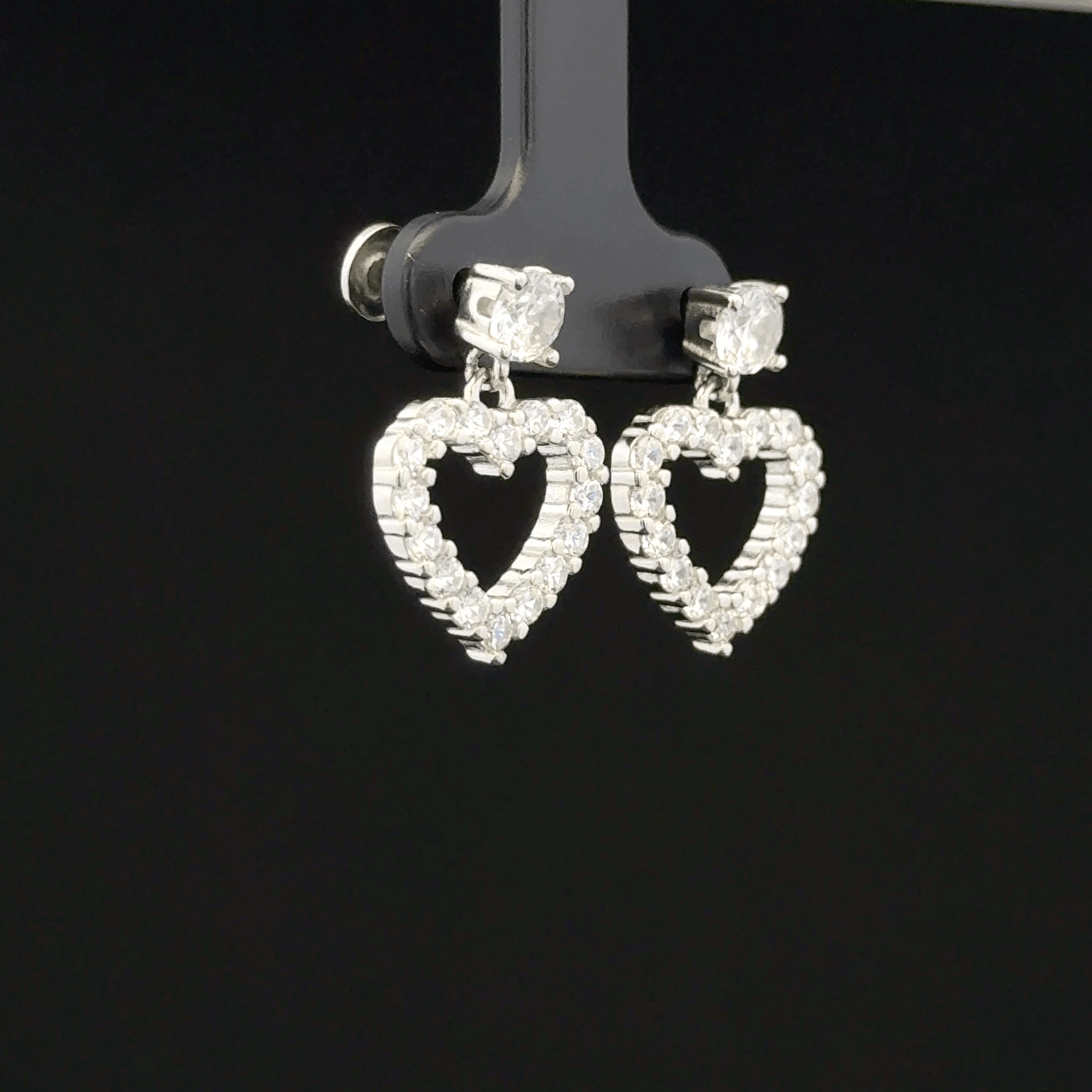 Open Heart drop Earrings