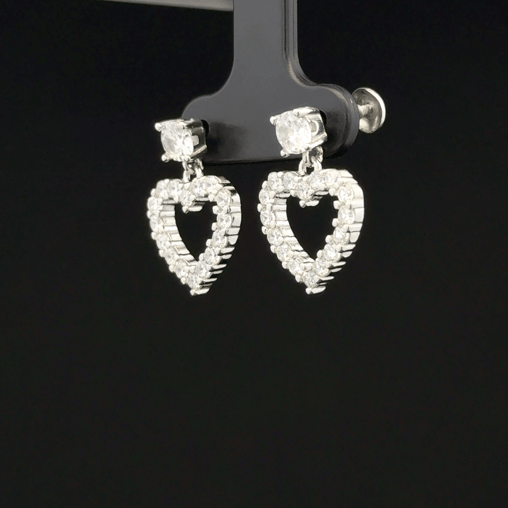 Open Heart drop Earrings