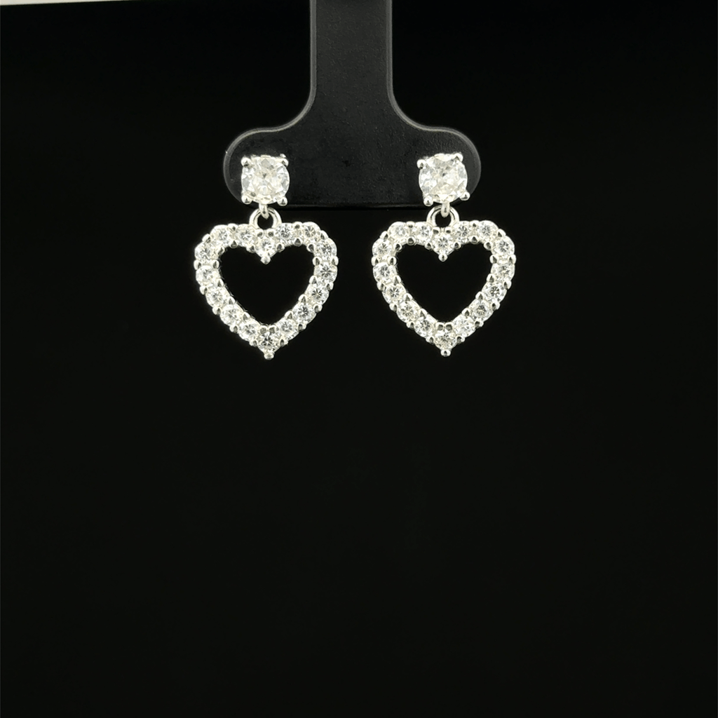 Open Heart drop Earrings