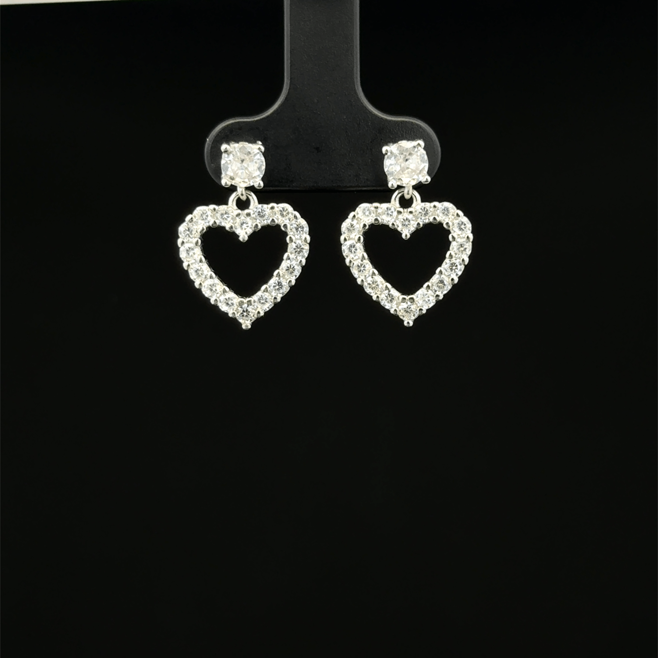 Open Heart drop Earrings
