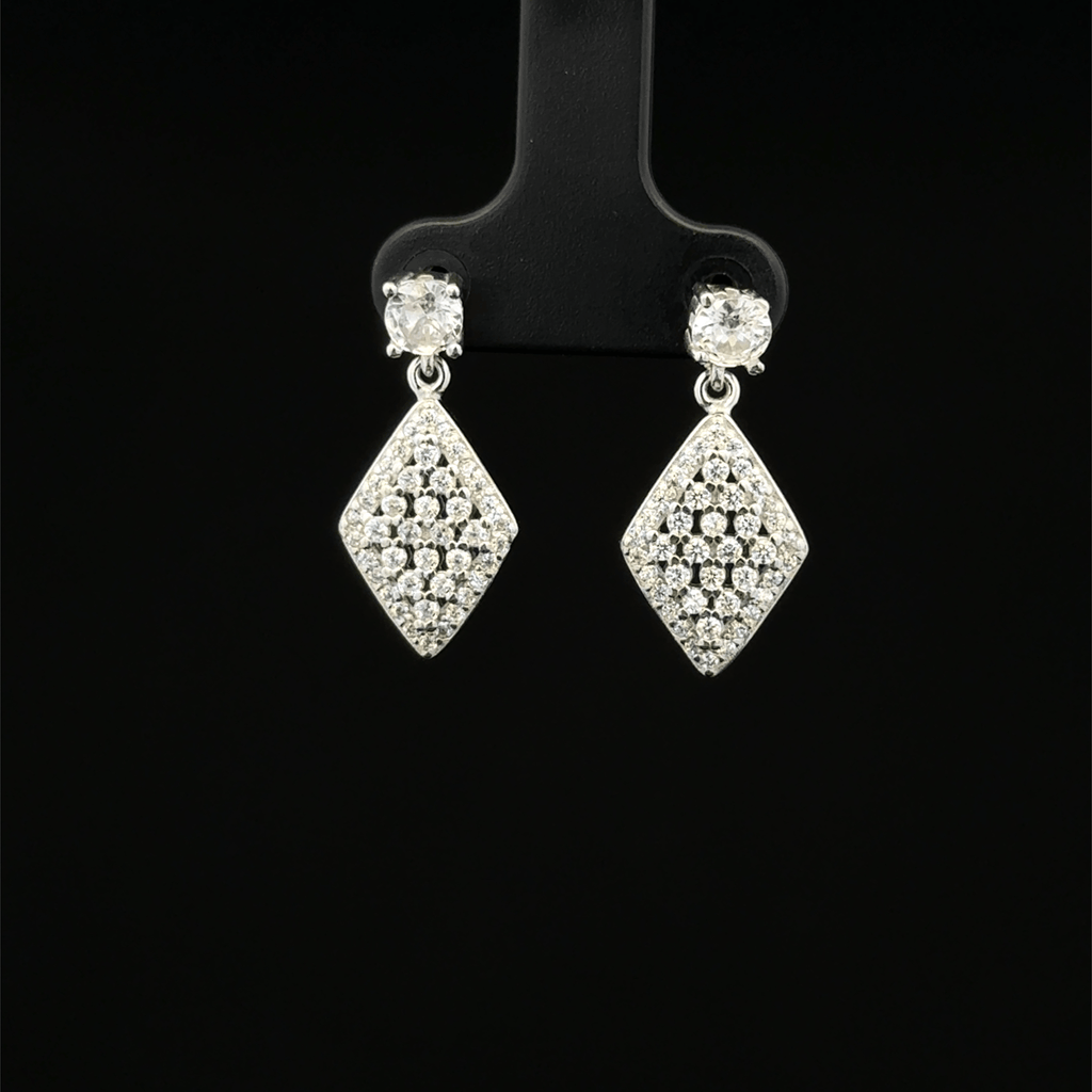 Geometric Diamond-Shaped Dangle Earrings