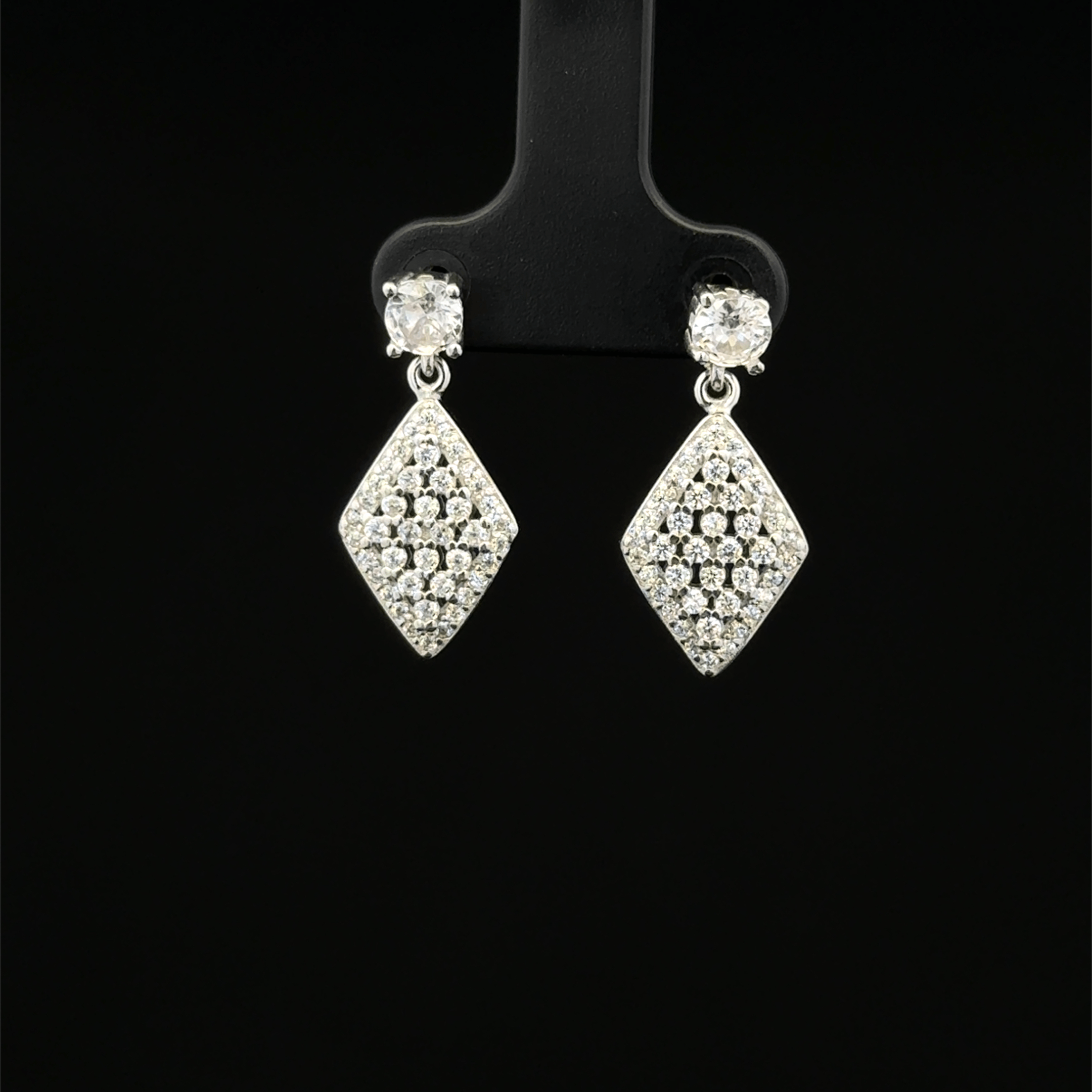 Geometric Diamond-Shaped Dangle Earrings