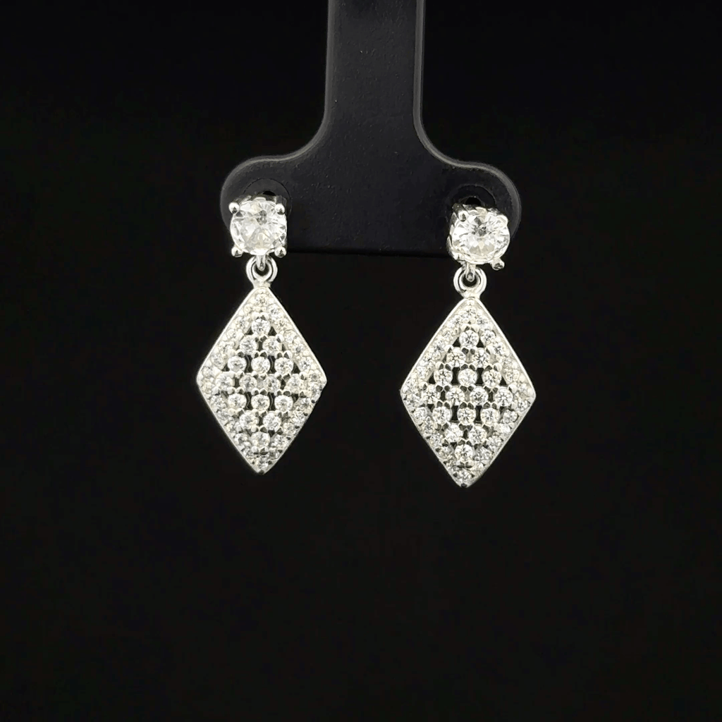 Geometric Diamond-Shaped Dangle Earrings