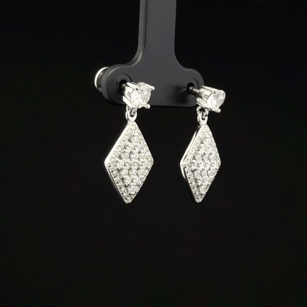 Geometric Diamond-Shaped Dangle Earrings