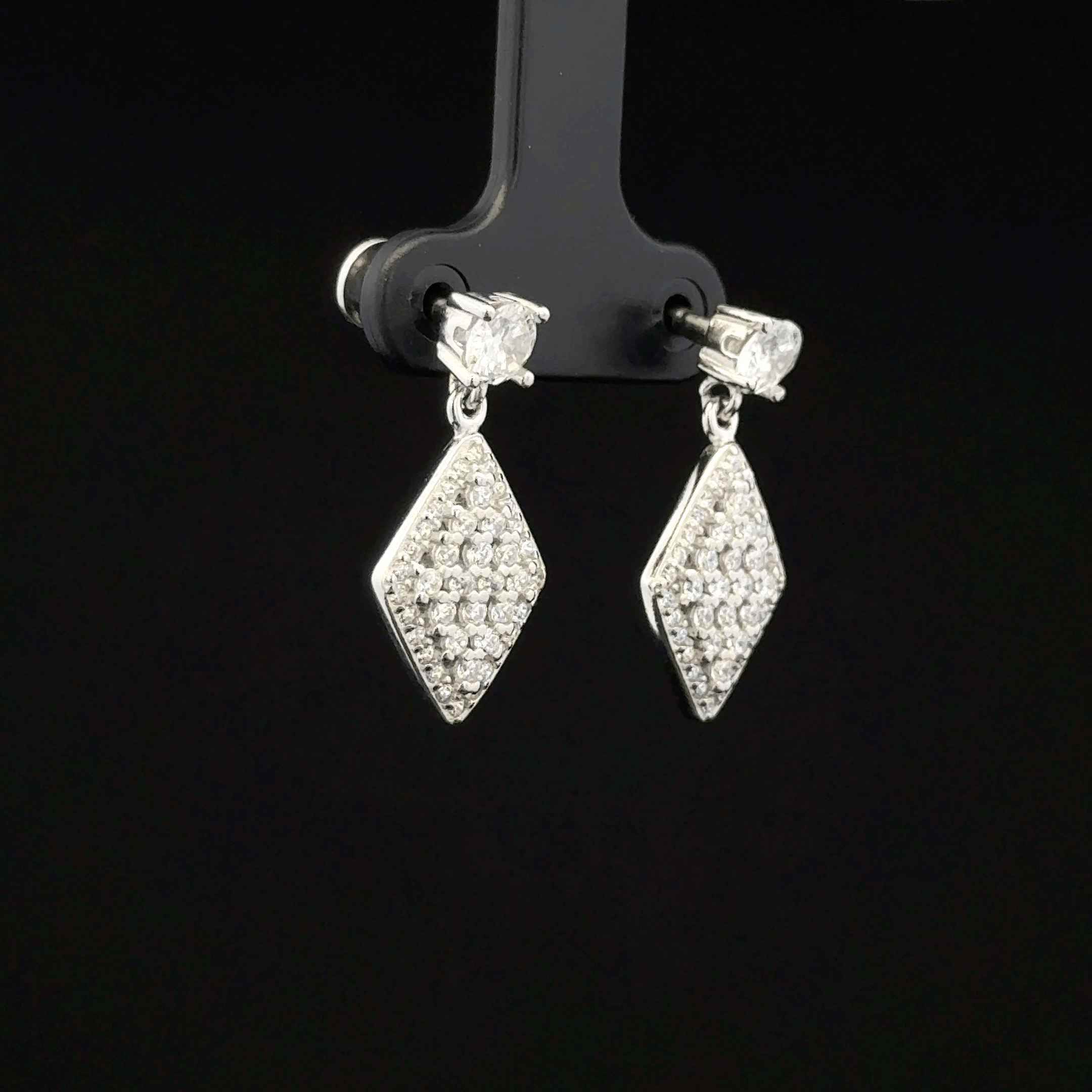 Geometric Diamond-Shaped Dangle Earrings