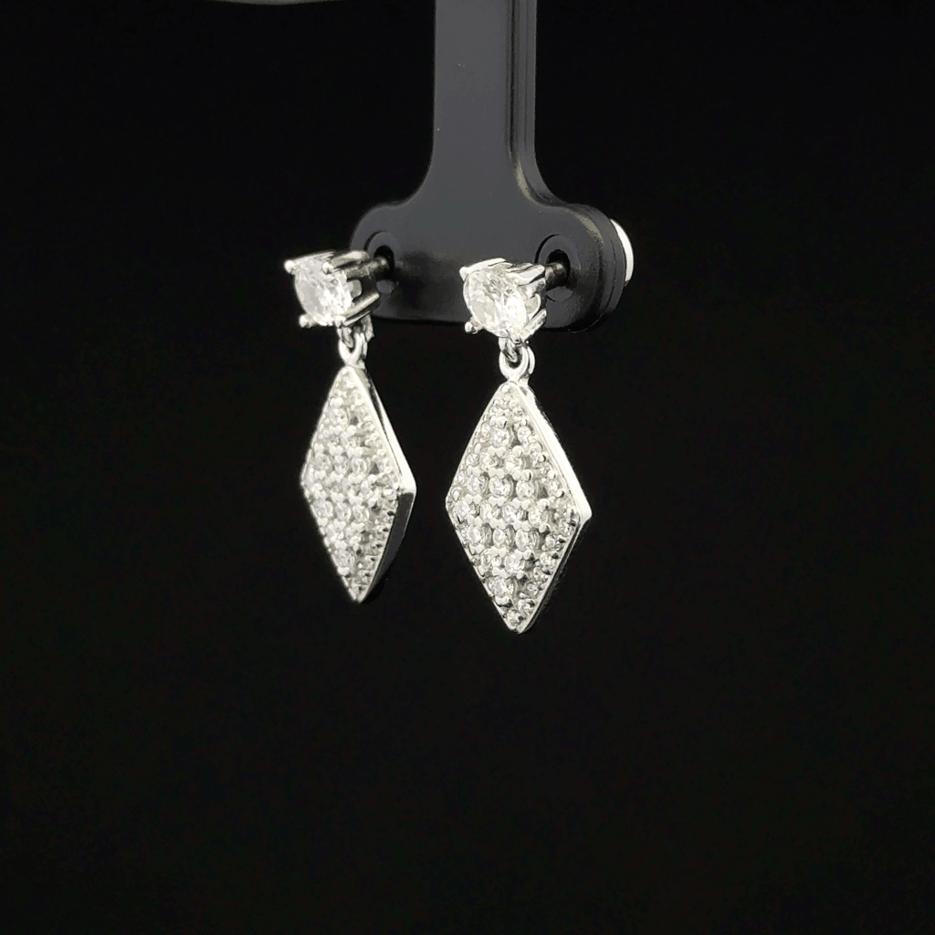 Geometric Diamond-Shaped Dangle Earrings