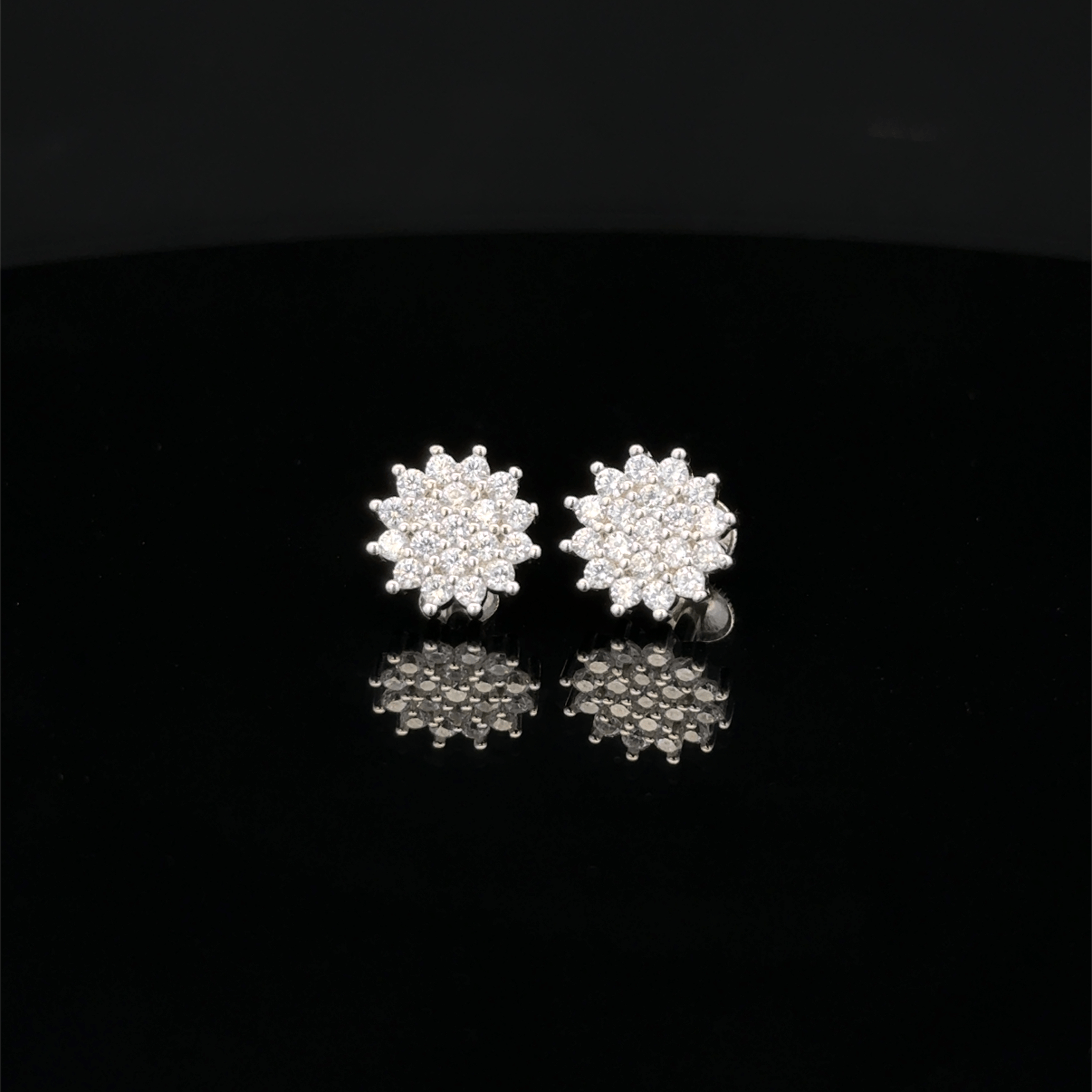 Crystal Sunflower Cluster Earrings