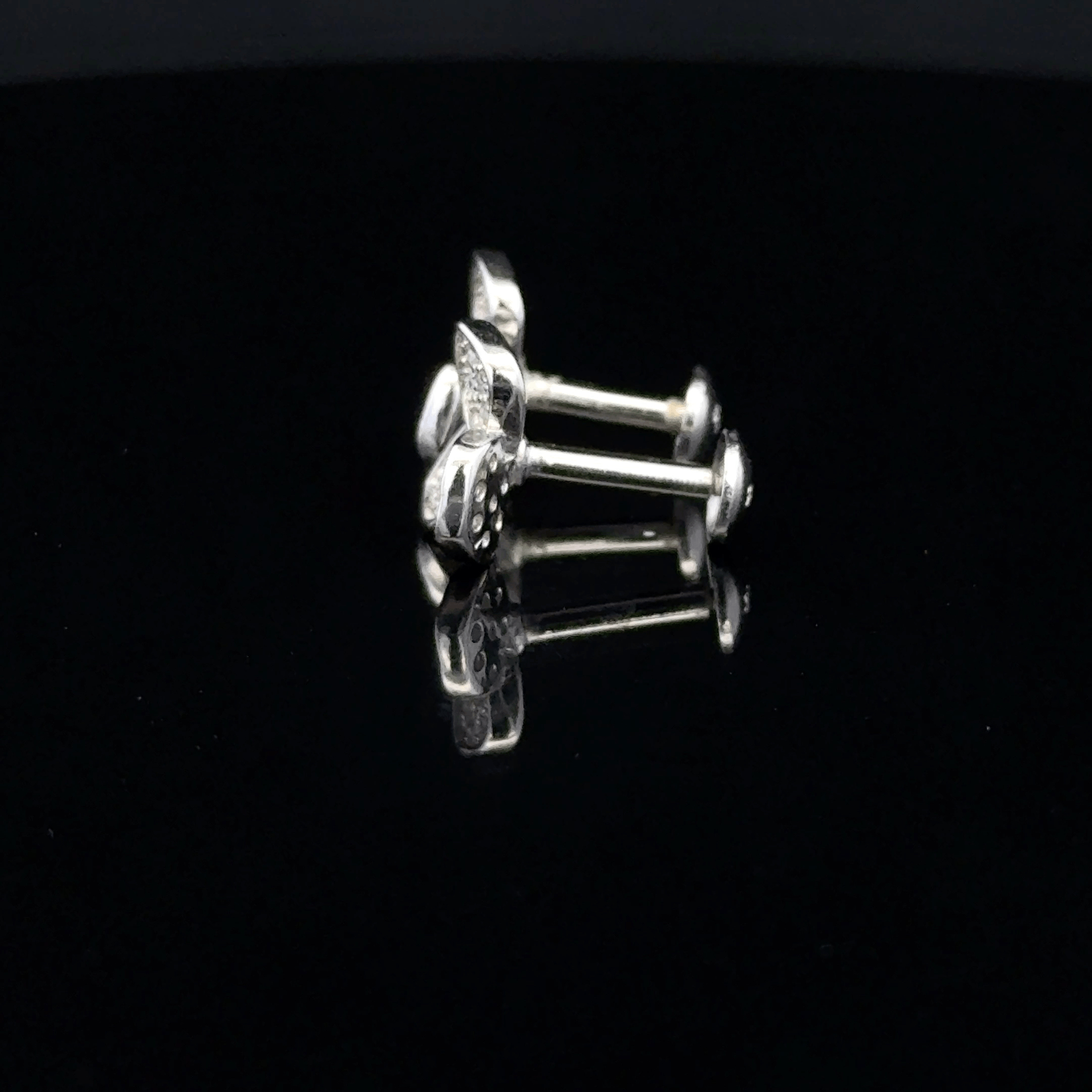 Three Petal Flower Stud Earrings