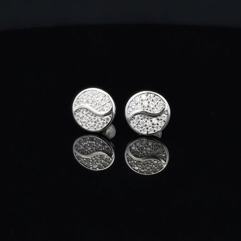 Round Wave Stud Earrings