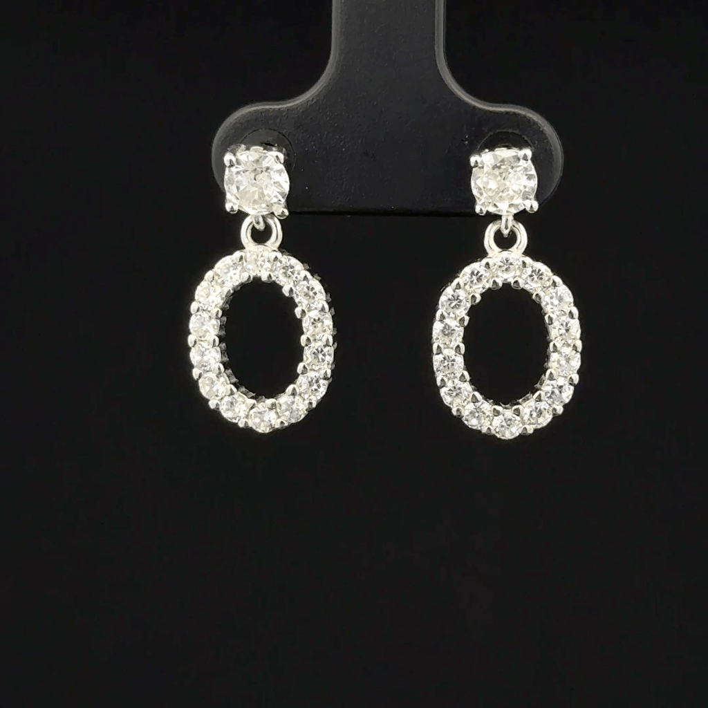 Open Oval Drop Earrings