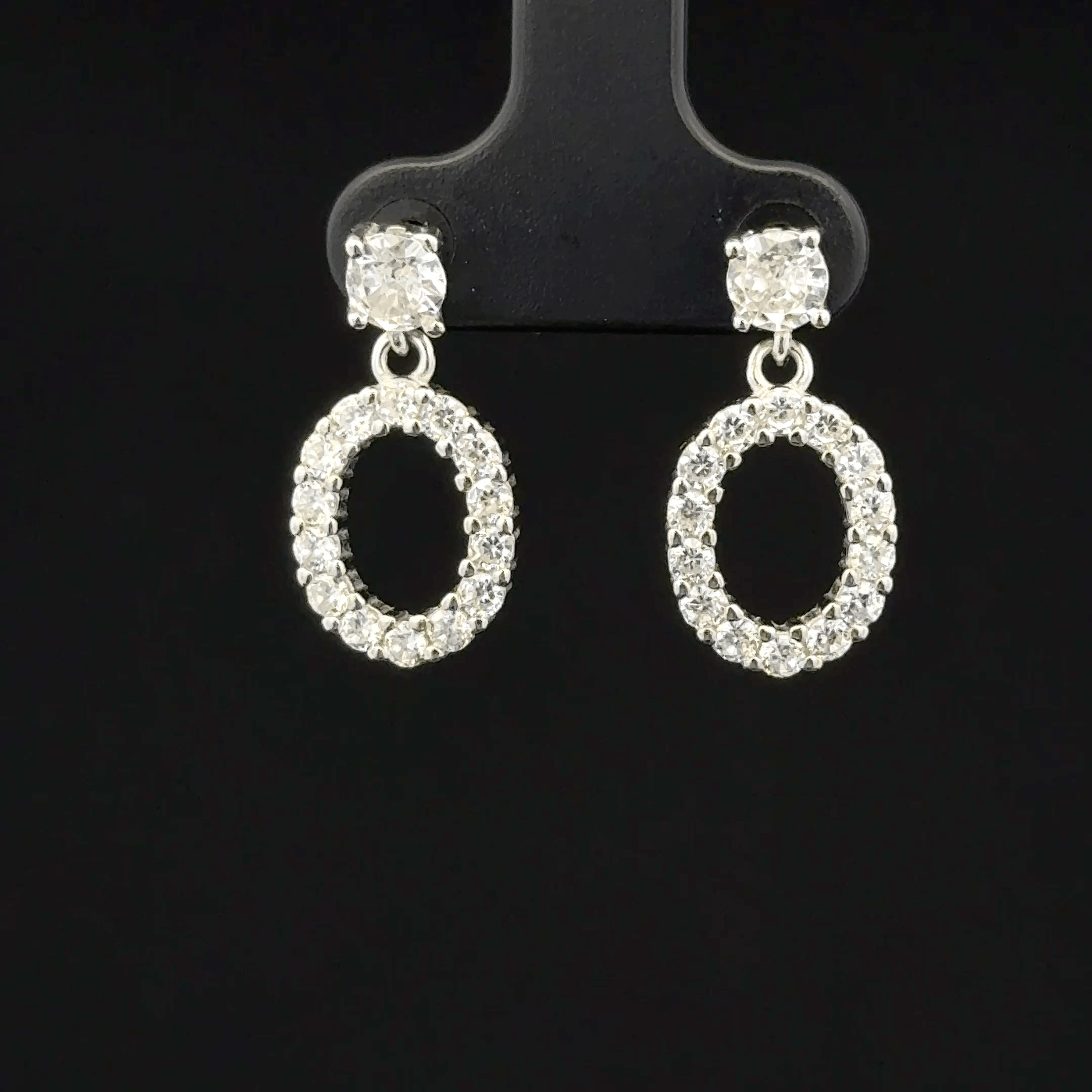 Open Oval Drop Earrings