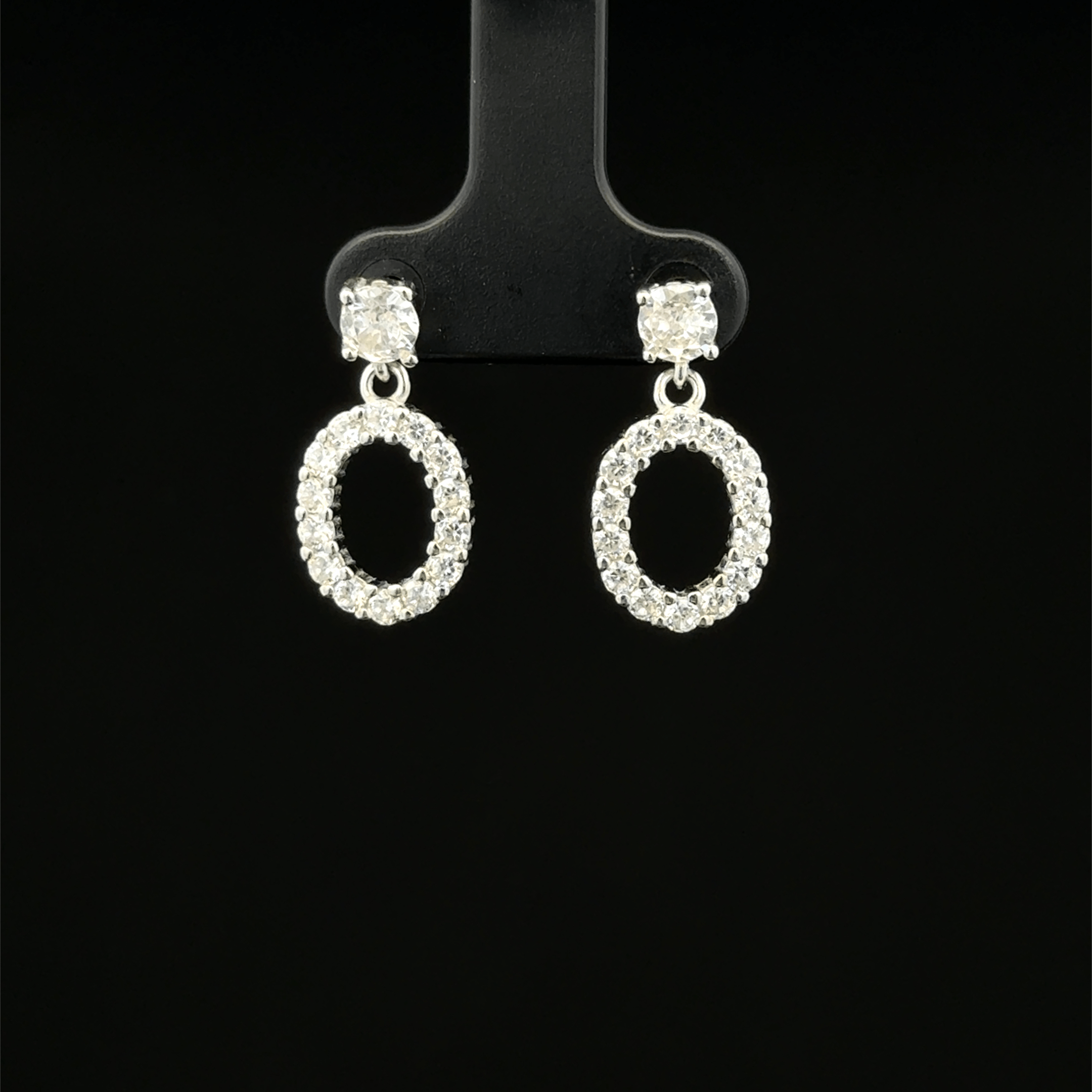 Open Oval Drop Earrings