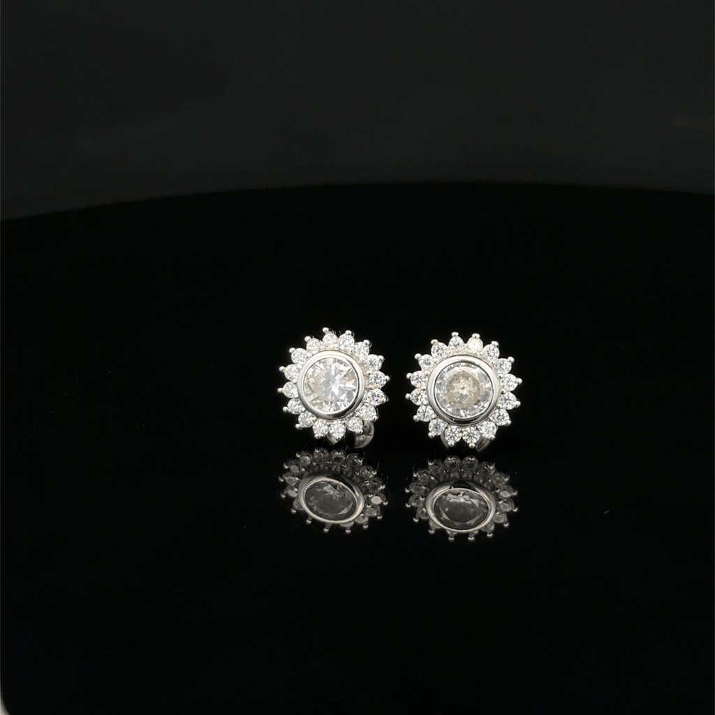 Crystal Round Halo Earrings