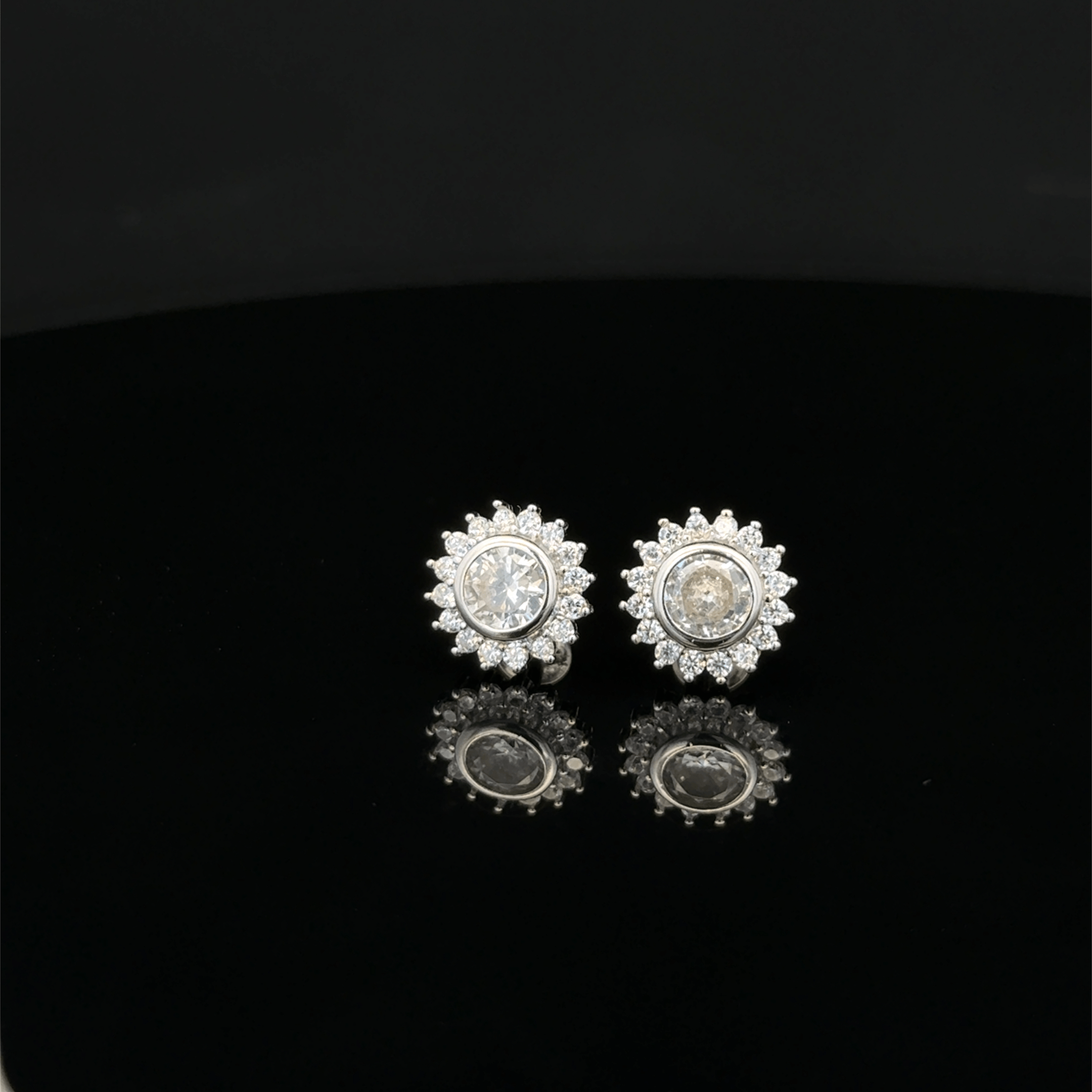Crystal Round Halo Earrings