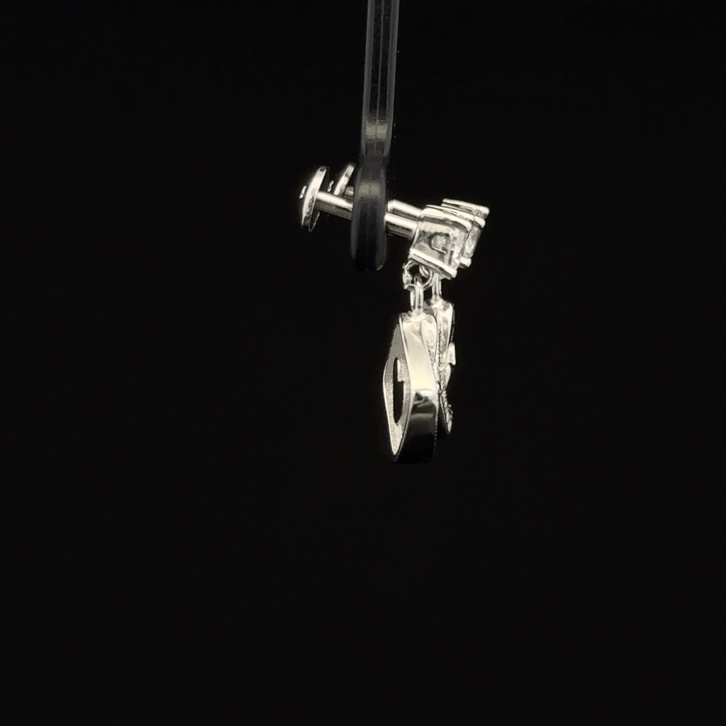 Heart in Rhombus Frame Drop Earrings