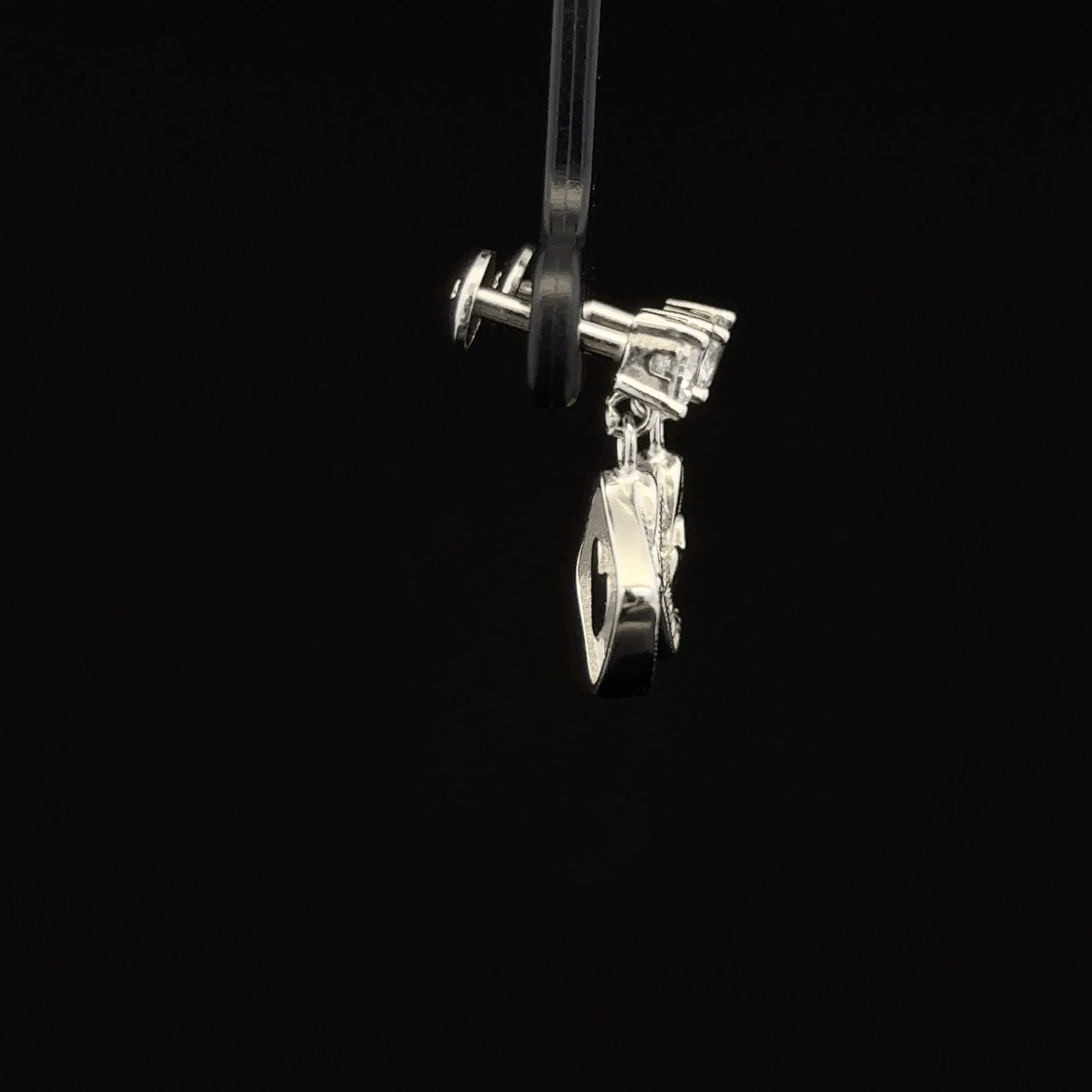 Heart in Rhombus Frame Drop Earrings