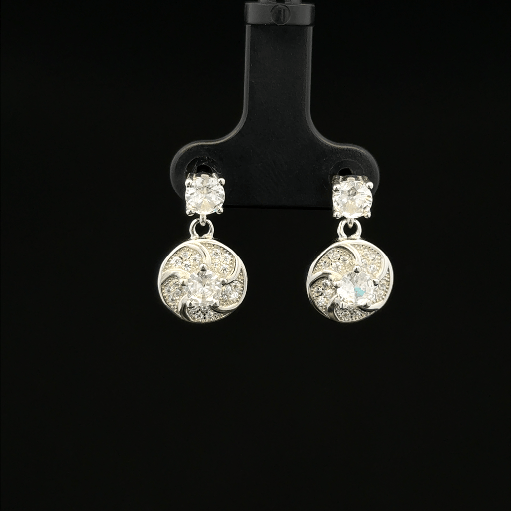 The Geometric Swirl Drops earrings