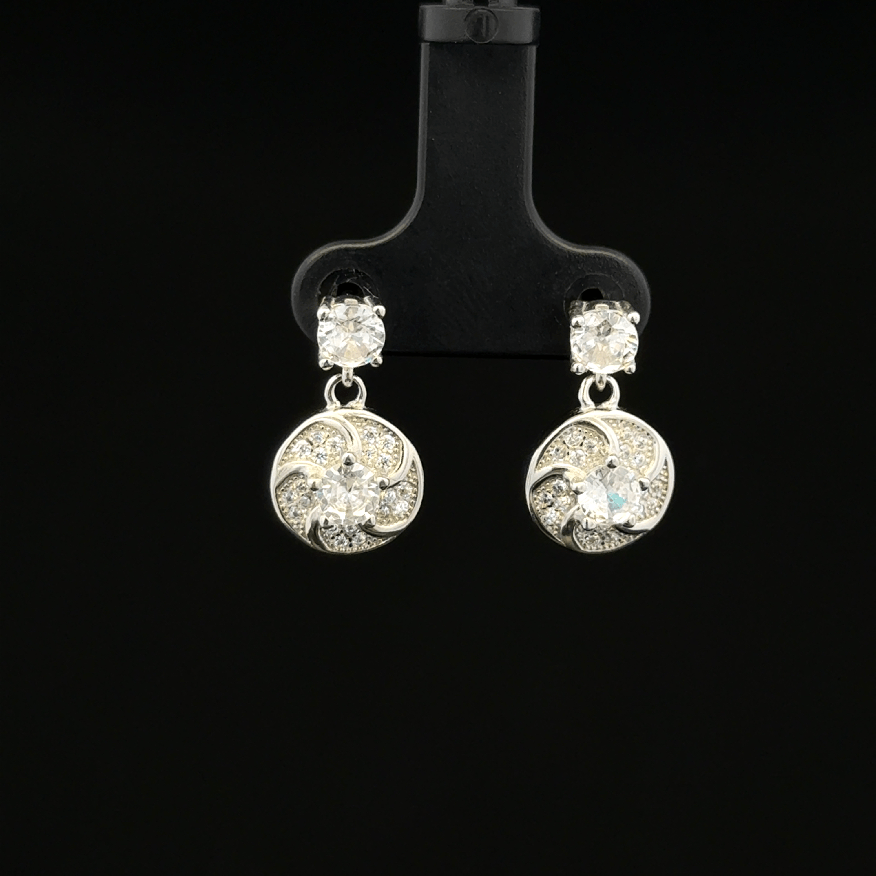 The Geometric Swirl Drops earrings