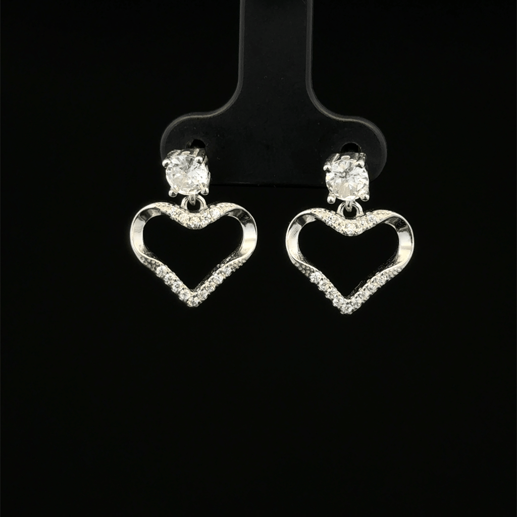 Open Heart shape drop earrings
