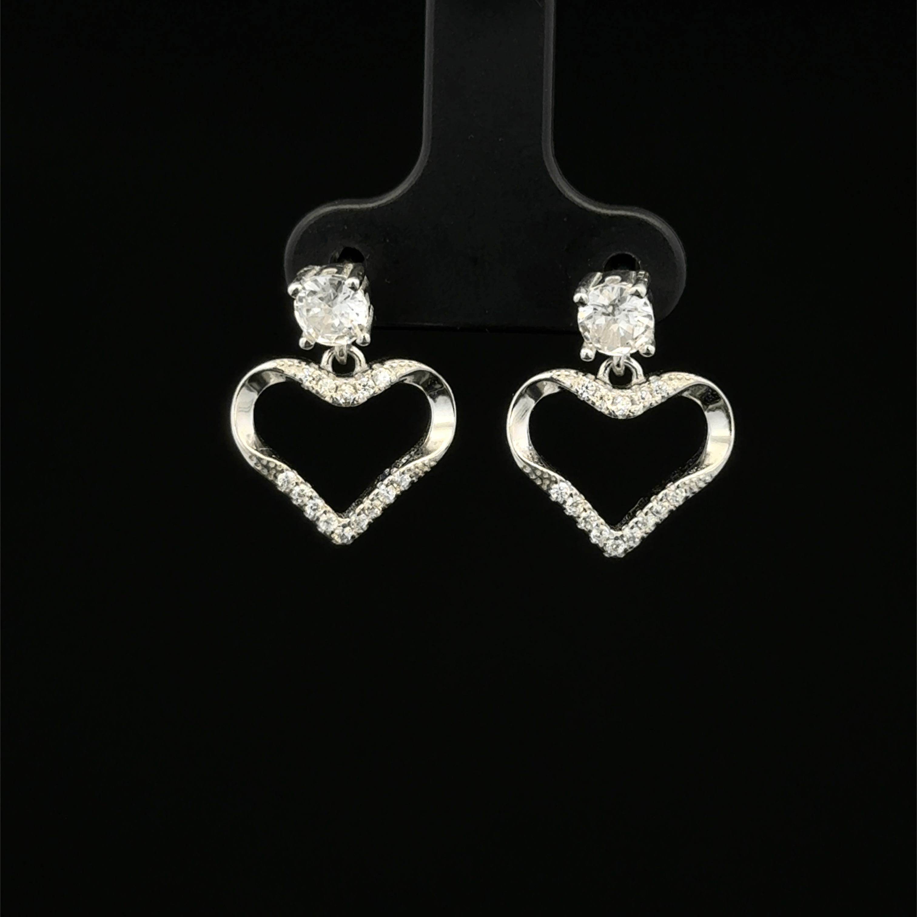 Open Heart shape drop earrings