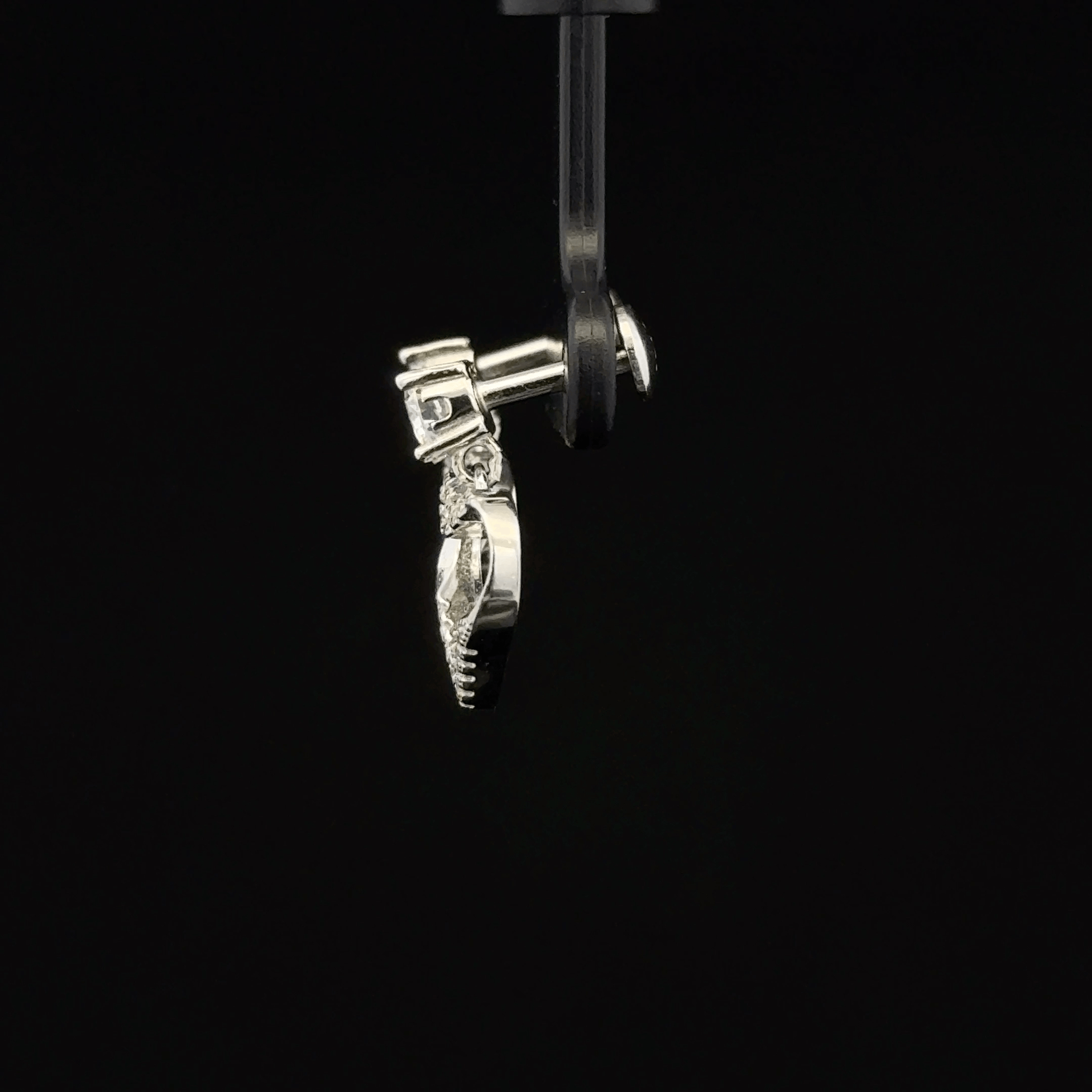 Open Heart shape drop earrings