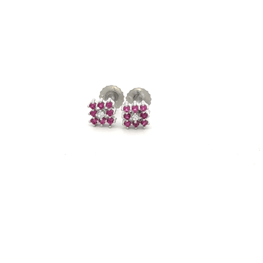 Multistone Red Earrings