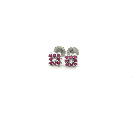 Multistone Red Earrings