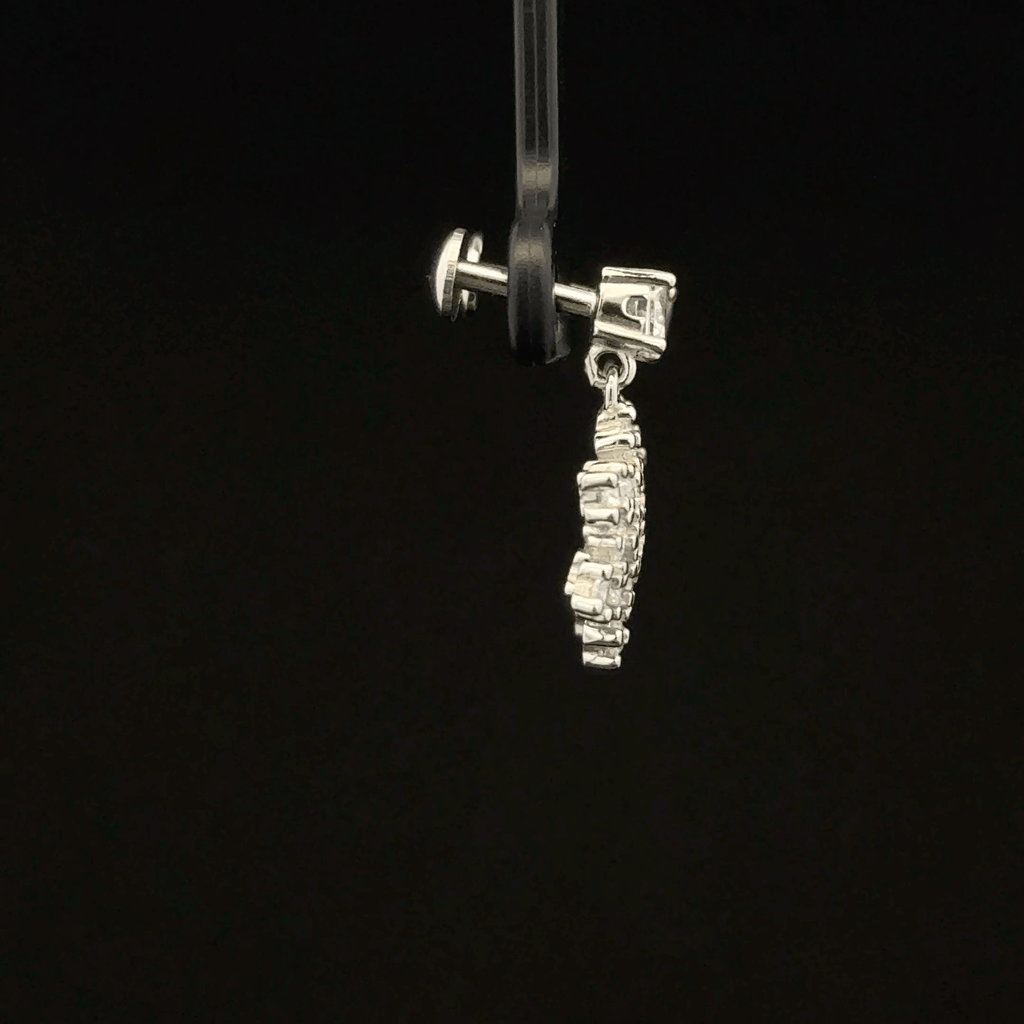 Snowflake-shaped drop earrings