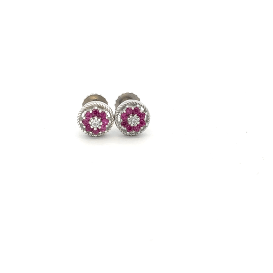 Multistone Red Earrings